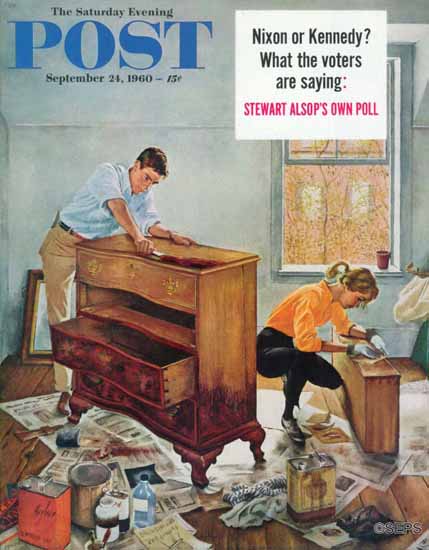 George Hughes Saturday Evening Post Refinishing Heirloom 1960_09_24 | The Saturday Evening Post Graphic Art Covers 1931-1969