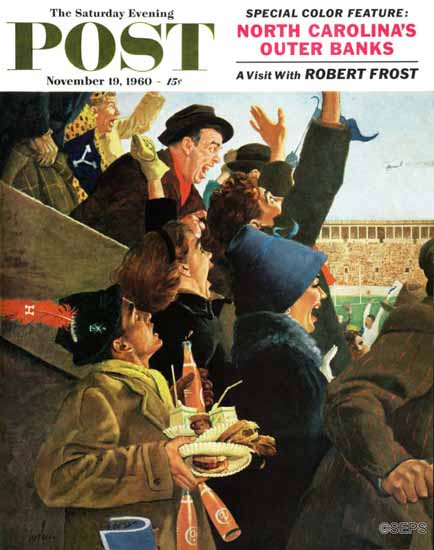 George Hughes Saturday Evening Post Yale vs Harvard 1960_11_19 | The Saturday Evening Post Graphic Art Covers 1931-1969