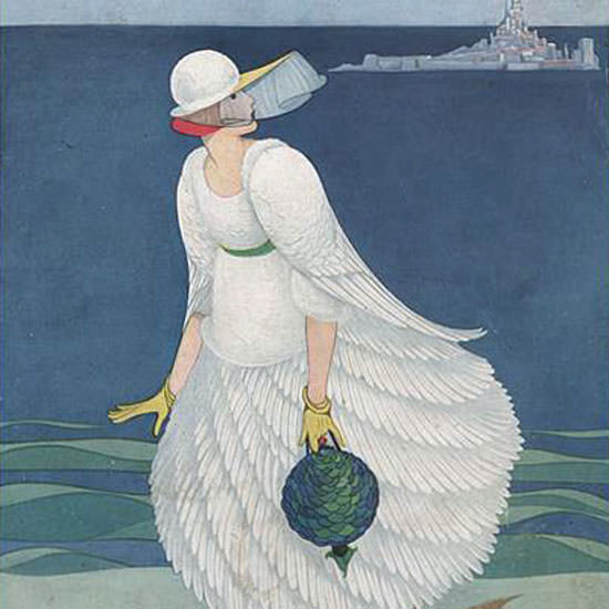 George Wolfe Plank Vogue Cover 1916-08-01 Copyright crop | Best of 1891-1919 Ad and Cover Art