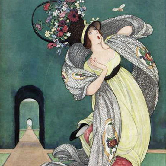 George Wolfe Plank Vogue Cover 1918-08-01 Copyright crop | Best of 1891-1919 Ad and Cover Art