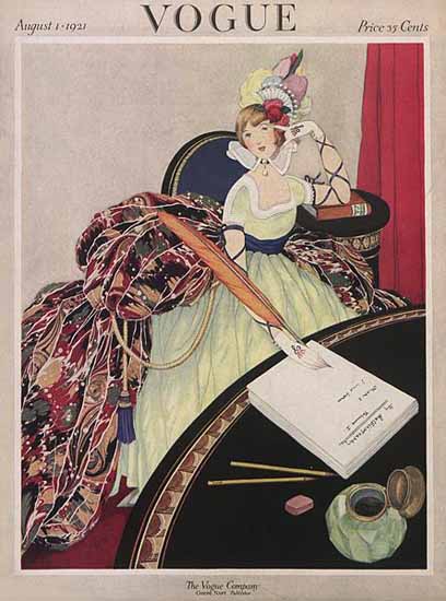 George Wolfe Plank Vogue Cover 1921-08-01 Copyright | Vogue Magazine Graphic Art Covers 1902-1958