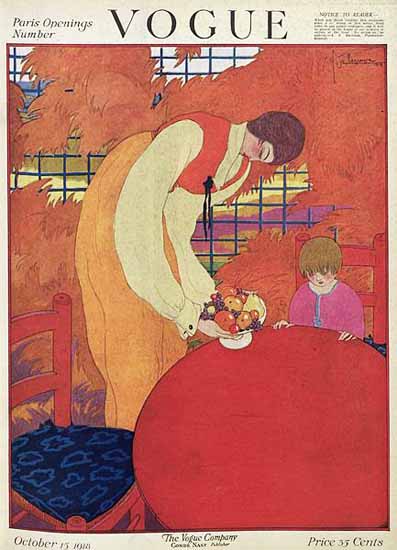 Georges Lepape Vogue Cover 1918-10-15 Copyright | Vogue Magazine Graphic Art Covers 1902-1958