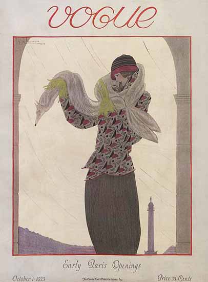 Georges Lepape Vogue Cover 1923-10-01 Copyright | Vogue Magazine Graphic Art Covers 1902-1958