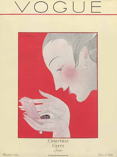 Georges Lepape Vogue Cover 1923-12-01 Copyright | Vogue Magazine Graphic Art Covers 1902-1958