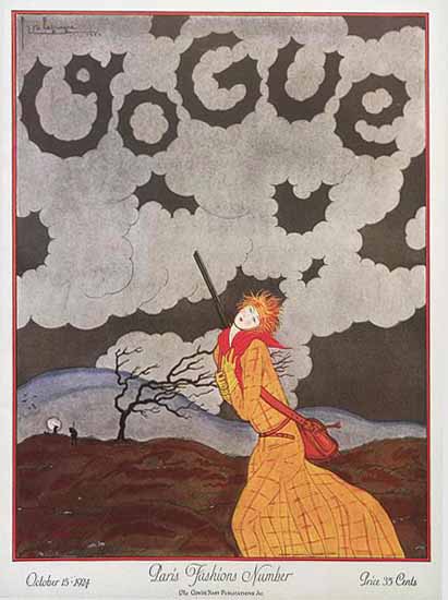 Georges Lepape Vogue Cover 1924-10-15 Copyright | Vogue Magazine Graphic Art Covers 1902-1958