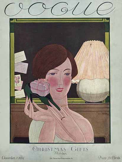 Georges Lepape Vogue Cover 1924-12-01 Copyright | Vogue Magazine Graphic Art Covers 1902-1958