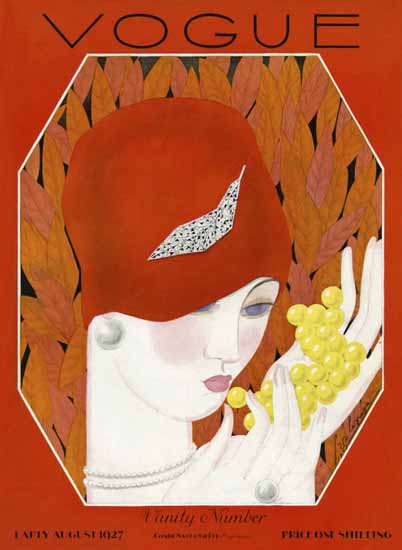 Georges Lepape Vogue Cover 1927-08-15 Copyright | Vogue Magazine Graphic Art Covers 1902-1958