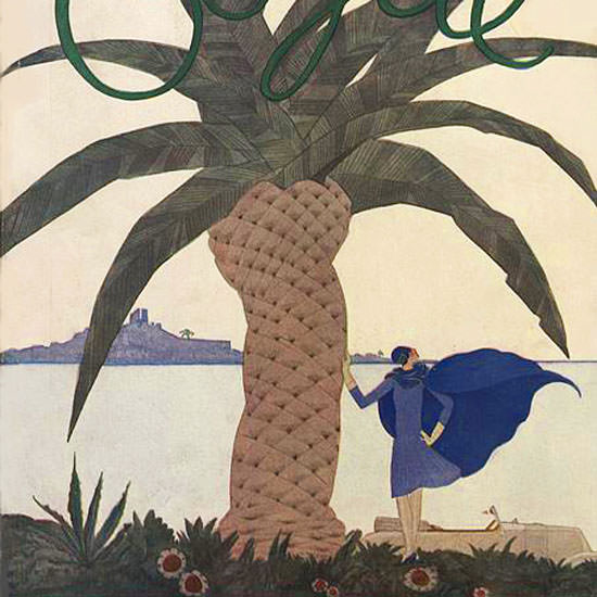 Georges Lepape Vogue Cover 1928-01-01 Copyright crop | Best of Vintage Cover Art 1900-1970