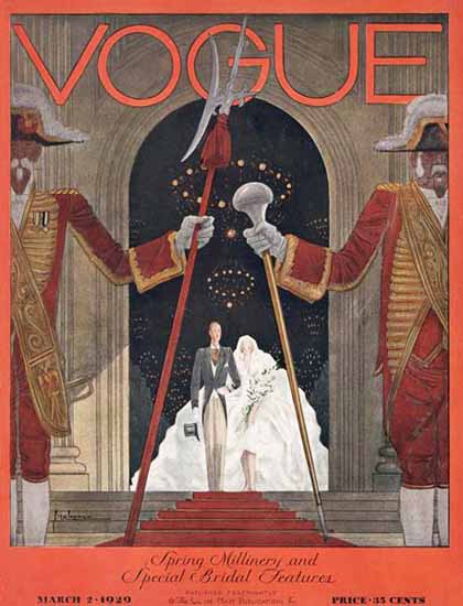 Georges Lepape Vogue Cover 1929-03-02 Copyright | Vogue Magazine Graphic Art Covers 1902-1958