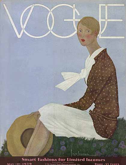 Georges Lepape Vogue Cover 1929-05-11 Copyright | Vogue Magazine Graphic Art Covers 1902-1958