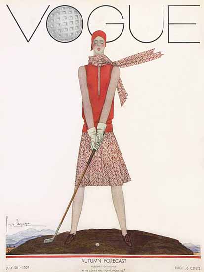 Georges Lepape Vogue Cover 1929-07-20 Copyright | Vogue Magazine Graphic Art Covers 1902-1958