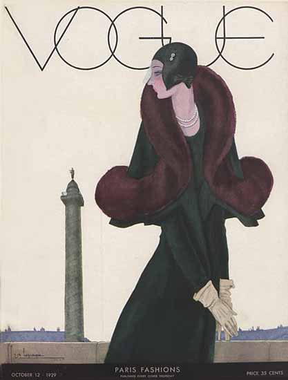 Georges Lepape Vogue Cover 1929-10-12 Copyright Sex Appeal | Sex Appeal Vintage Ads and Covers 1891-1970