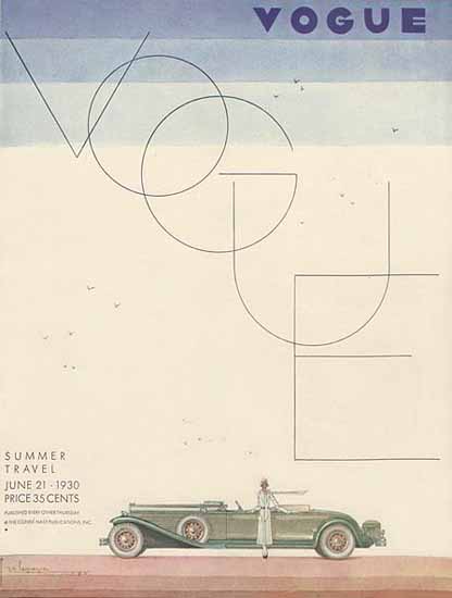 Georges Lepape Vogue Cover 1930-06-21 Copyright | Vogue Magazine Graphic Art Covers 1902-1958