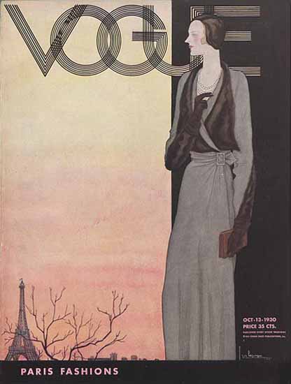 Georges Lepape Vogue Cover 1930-10-13 Copyright | Vogue Magazine Graphic Art Covers 1902-1958