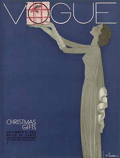 Georges Lepape Vogue Cover 1930-12-08 Copyright | Vogue Magazine Graphic Art Covers 1902-1958