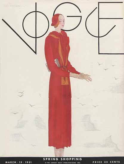 Georges Lepape Vogue Cover 1931-03-15 Copyright | Vogue Magazine Graphic Art Covers 1902-1958