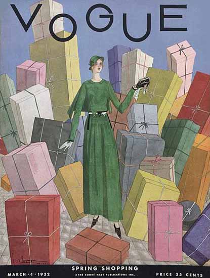 Georges Lepape Vogue Cover 1932-03-01 Copyright | Vogue Magazine Graphic Art Covers 1902-1958