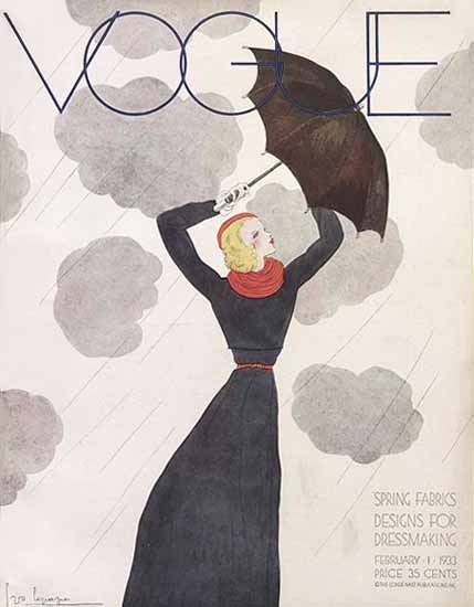 Georges Lepape Vogue Cover 1933-02-01 Copyright | Vogue Magazine Graphic Art Covers 1902-1958