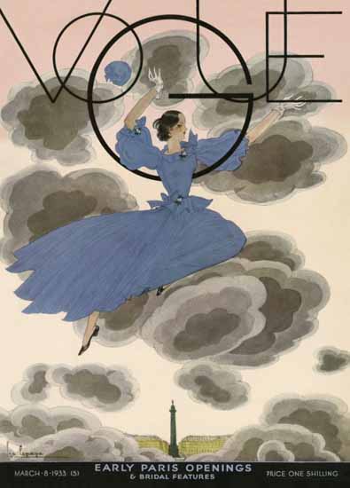 Georges Lepape Vogue Cover 1933-03-08 Copyright | Vogue Magazine Graphic Art Covers 1902-1958