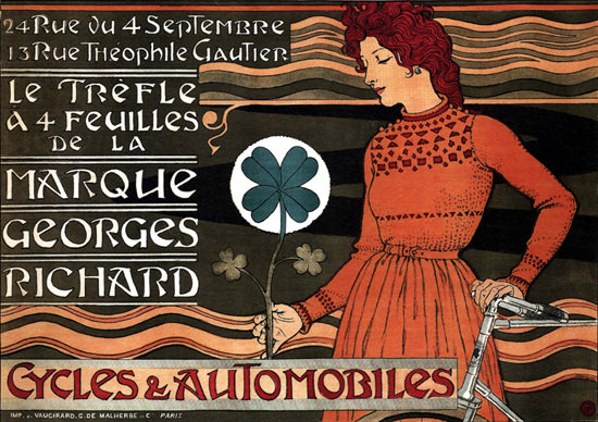 Georges Richard Le Trefle A 4 Feuilles Cycles | Vintage Ad and Cover Art 1891-1970