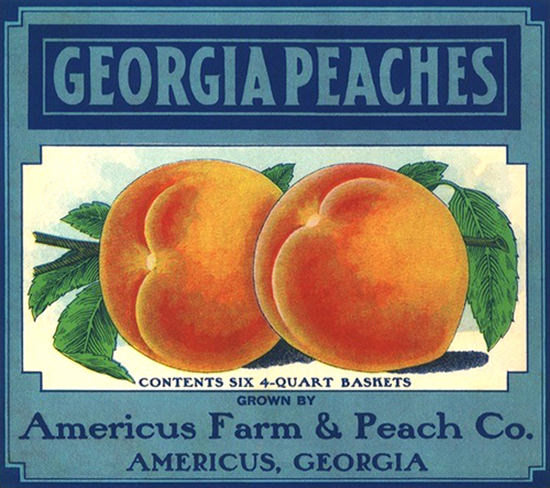 Georgia Peaches Americus Farm Georgia | Vintage Ad and Cover Art 1891-1970