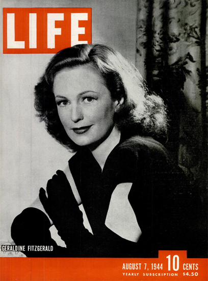 Geraldine Fitzgerald 7 Aug 1944 Copyright Life Magazine | Life Magazine BW Photo Covers 1936-1970