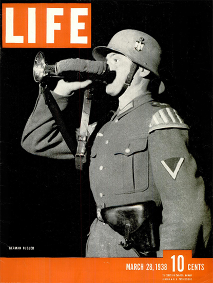 German Bugler 28 Mar 1938 Copyright Life Magazine | Life Magazine BW Photo Covers 1936-1970