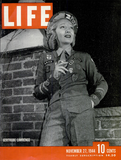 Gertrude Lawrence 27 Nov 1944 Copyright Life Magazine | Life Magazine BW Photo Covers 1936-1970