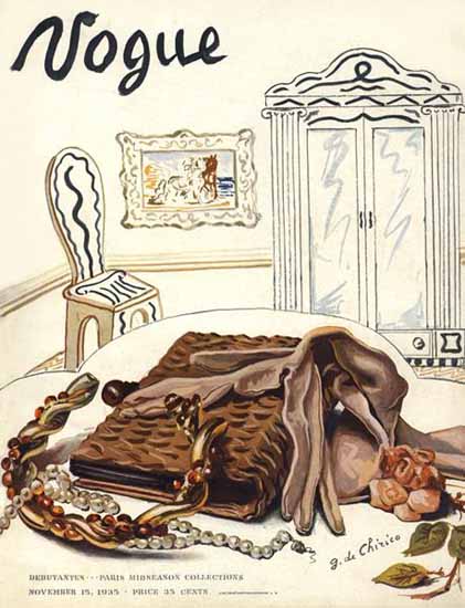 Giorgio de Chirico Vogue Cover 1935-11-15 Copyright | Vogue Magazine Graphic Art Covers 1902-1958