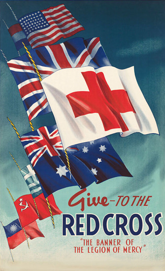 Give To The Red Cross Banner Of The Legion | Vintage War Propaganda Posters 1891-1970