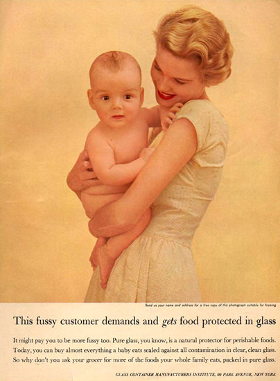 Glass Container Manufacturers Baby 1955 | Vintage Ad and Cover Art 1891-1970