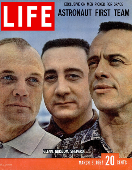 Glenn Grissom Shepard for Space 3 Mar 1961 Copyright Life Magazine | Life Magazine Color Photo Covers 1937-1970