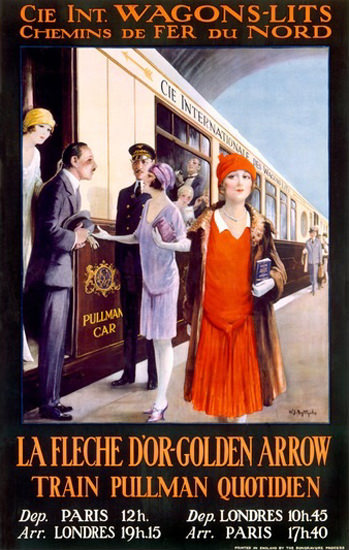 Golden Arrow Wagon Lits Pullman Paris London | Sex Appeal Vintage Ads and Covers 1891-1970