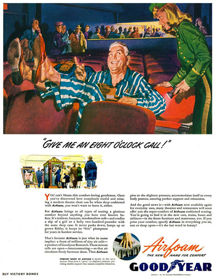 GoodYear Give Me An Eight OClock Call 1945 | Vintage Ad and Cover Art 1891-1970