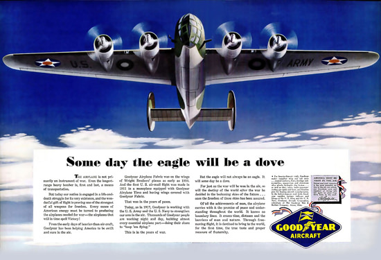 GoodYear Some Day The Eagle Is A Dove 1942 | Vintage War Propaganda Posters 1891-1970