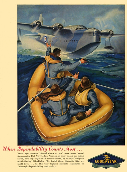 GoodYear When Dependability Counts 1940s | Vintage War Propaganda Posters 1891-1970