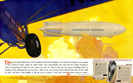 Goodyear Airweel Zeppelin 1931 | Vintage Ad and Cover Art 1891-1970