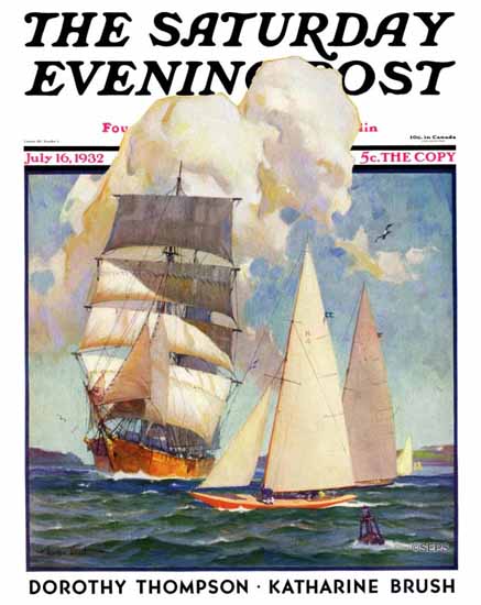 Gordon Grant Cover Artist Saturday Evening Post 1932_07_16 | The Saturday Evening Post Graphic Art Covers 1931-1969