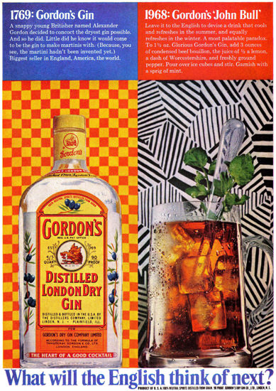 Gordons London Dry Gin What 1968 | Vintage Ad and Cover Art 1891-1970