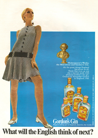 Gordons London Gin English Think Of Next 1967 | Sex Appeal Vintage Ads and Covers 1891-1970