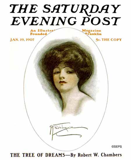 Grace Gebbie Wiederseim Saturday Evening Post Cover Art 1907_01_19 | The Saturday Evening Post Graphic Art Covers 1892-1930