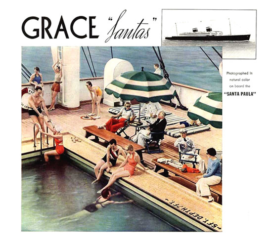 Grace Line Santas Santa Paula 1935 | Vintage Travel Posters 1891-1970