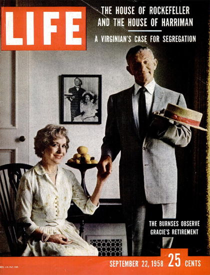 Gracie Allen and George Burns 22 Sep 1958 Copyright Life Magazine | Life Magazine Color Photo Covers 1937-1970