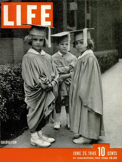 Graduation 25 Jun 1945 Copyright Life Magazine | Life Magazine BW Photo Covers 1936-1970