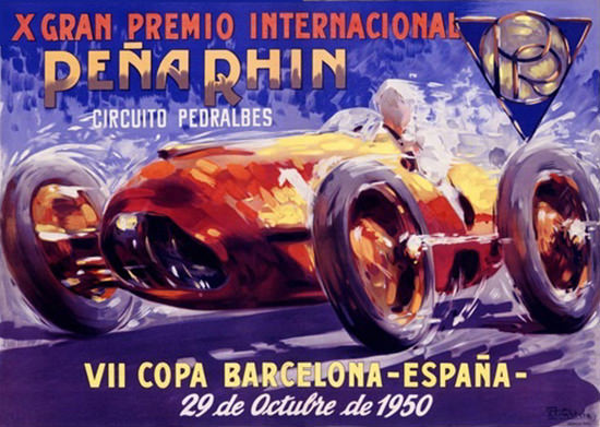 Gran Premio Int Pena Rhin Barcelona 1950 | Vintage Ad and Cover Art 1891-1970