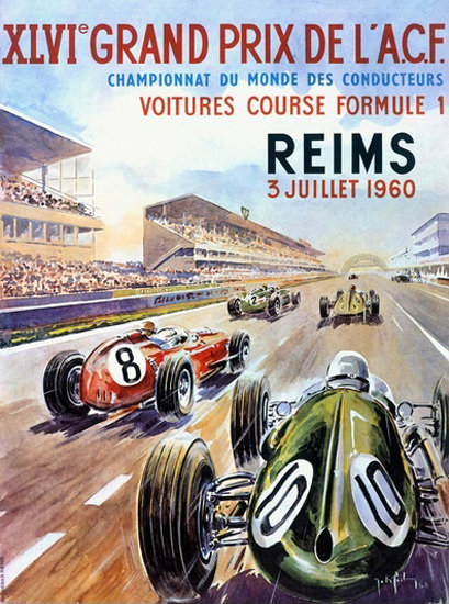 Grand Prix ACF Reims 1960 France | Vintage Ad and Cover Art 1891-1970