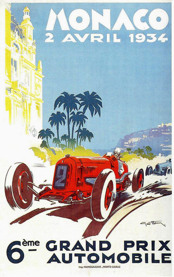 Grand Prix Automobile Monaco 1934 | Vintage Ad and Cover Art 1891-1970