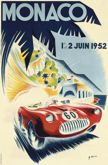 Grand Prix Automobile Monaco 1952 Minne | Vintage Ad and Cover Art 1891-1970