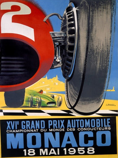 Grand Prix Automobile Monaco 1958 B | Vintage Ad and Cover Art 1891-1970