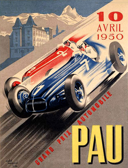 Grand Prix Automobile PAU 1950 | Vintage Ad and Cover Art 1891-1970